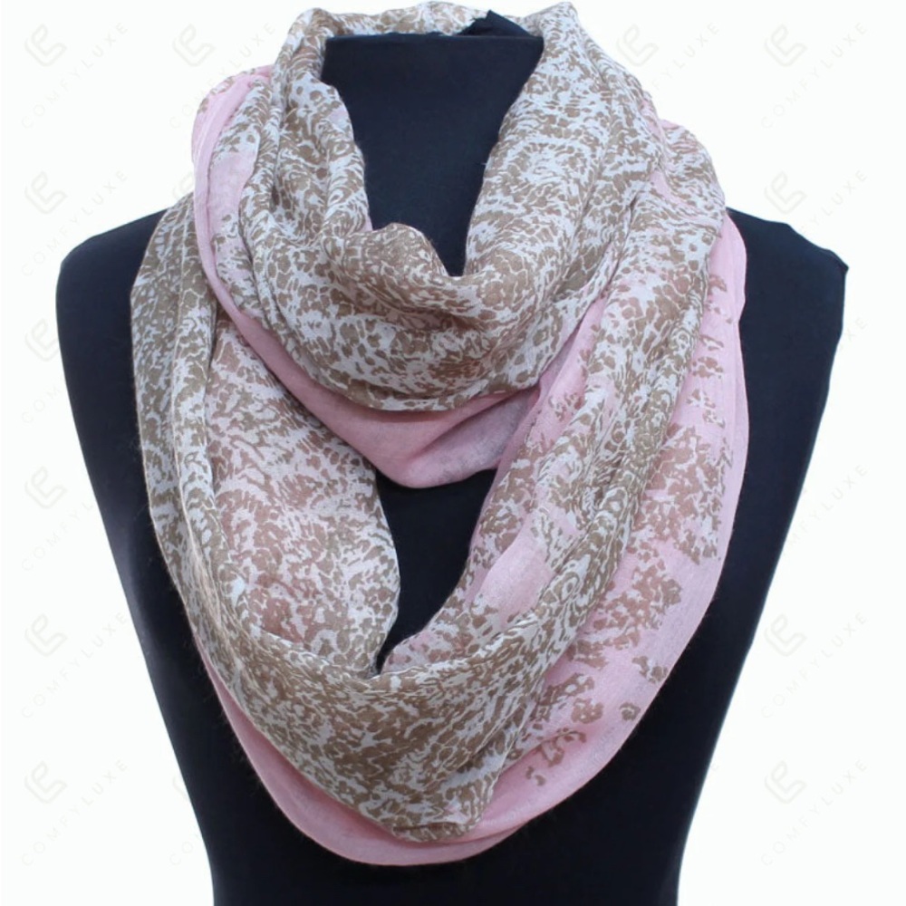 Elegant Pink and Brown Women's Scarf